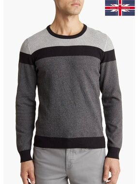SOUL OF LONDON NWT COLORBLOCK COTTON GREY SWEATER. SIZE L